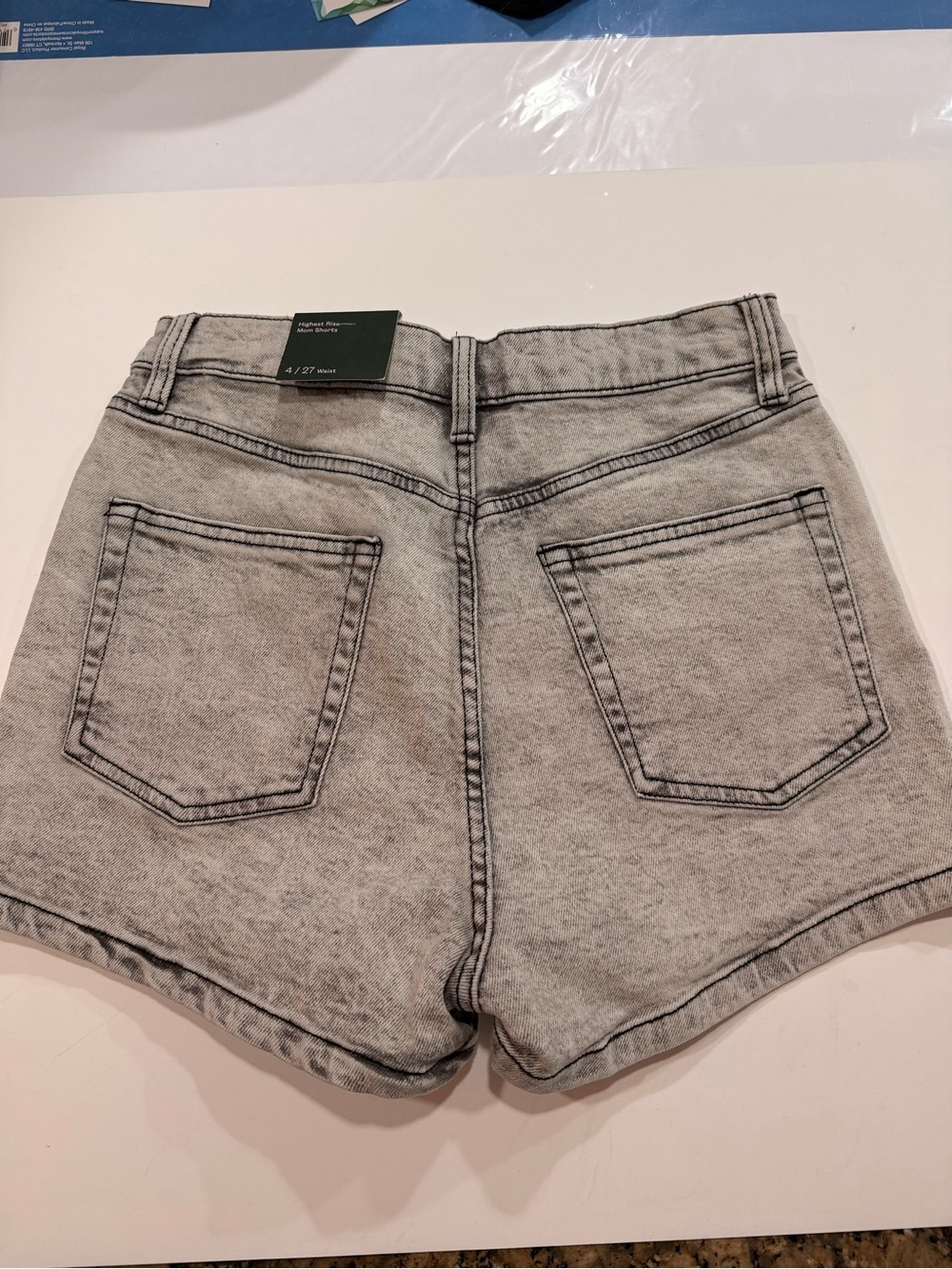 wild fable Acid Wash High-Rise Denim Shorts - Gray - Picture 4 of 4